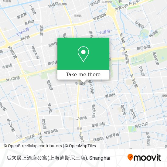 后来居上酒店公寓(上海迪斯尼三店) map