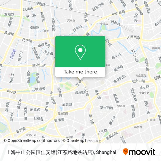 上海中山公园恒佳宾馆(江苏路地铁站店) map