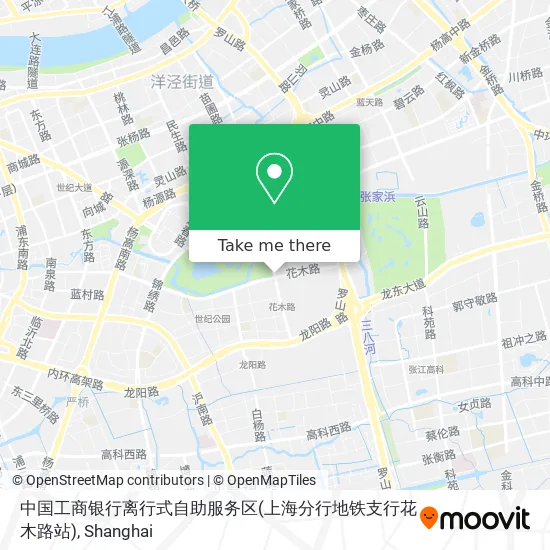 中国工商银行离行式自助服务区(上海分行地铁支行花木路站) map