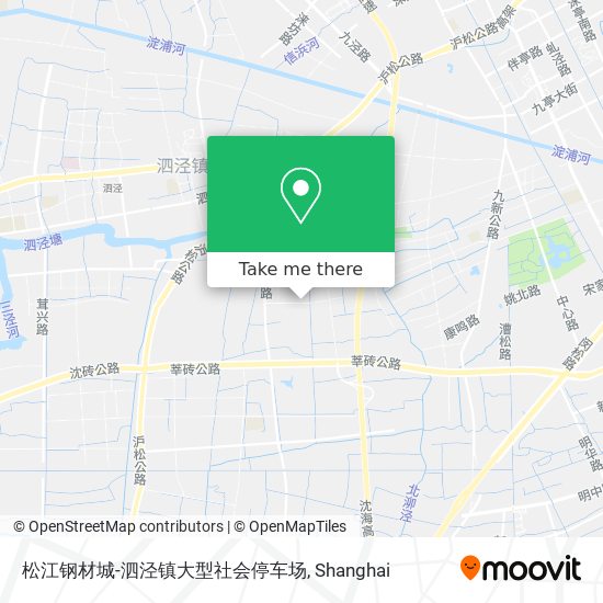 松江钢材城-泗泾镇大型社会停车场 map