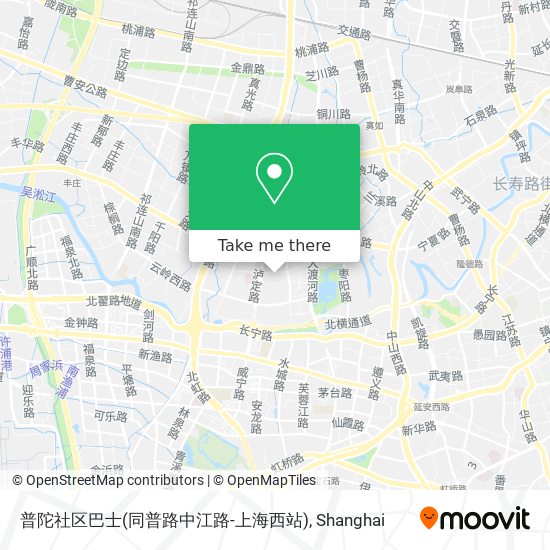 普陀社区巴士(同普路中江路-上海西站) map