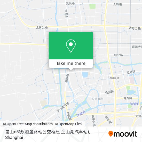 昆山c5线(漕盈路站公交枢纽-淀山湖汽车站) map