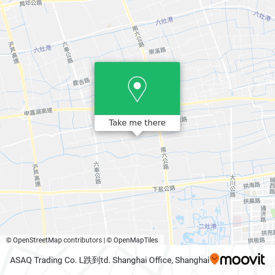 ASAQ Trading Co. L跌到td. Shanghai Office map