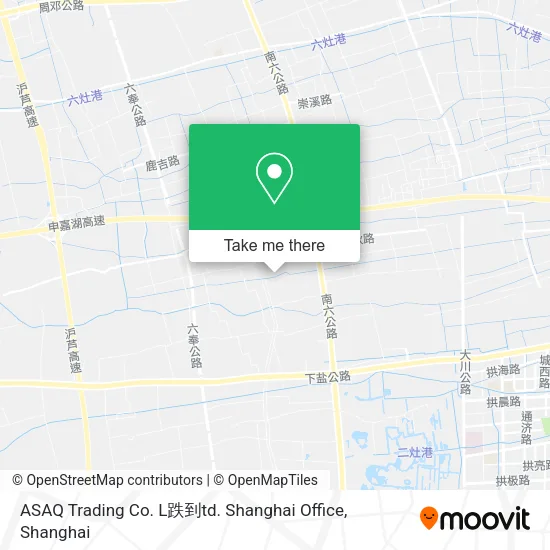 ASAQ Trading Co. L跌到td. Shanghai Office map