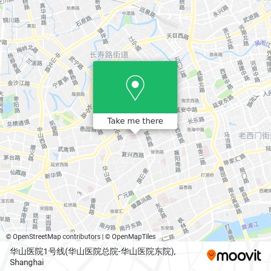 华山医院1号线(华山医院总院-华山医院东院) map