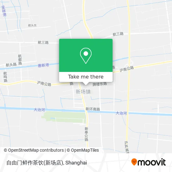 自由门鲜作茶饮(新场店) map