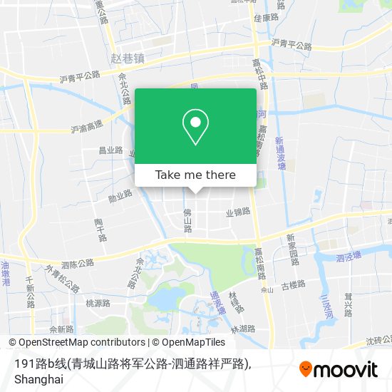 191路b线(青城山路将军公路-泗通路祥严路) map