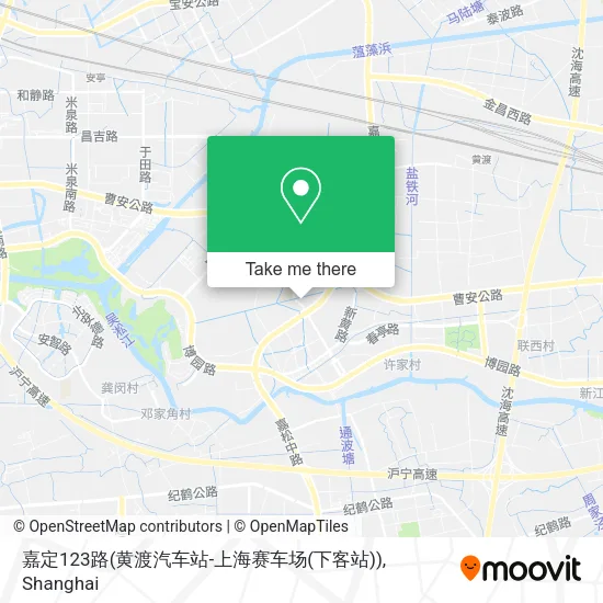 嘉定123路(黄渡汽车站-上海赛车场(下客站)) map