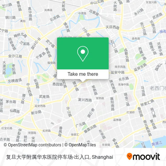 复旦大学附属华东医院停车场-出入口 map