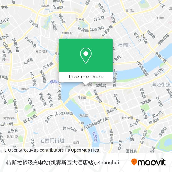 特斯拉超级充电站(凯宾斯基大酒店站) map