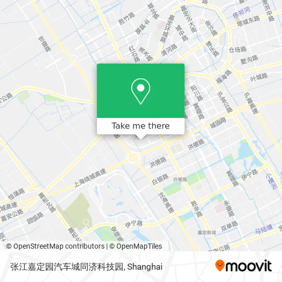 张江嘉定园汽车城同济科技园 map