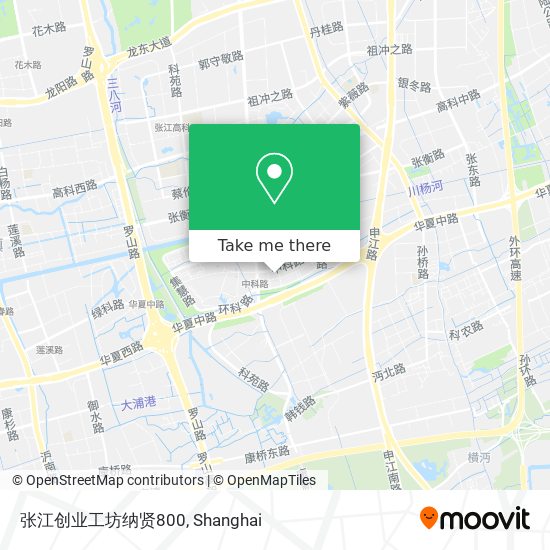 张江创业工坊纳贤800 map