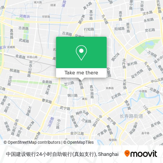 中国建设银行24小时自助银行(真如支行) map