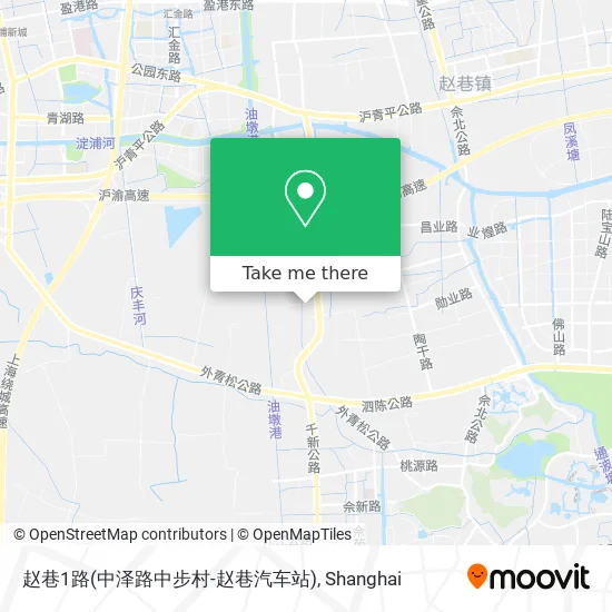 赵巷1路(中泽路中步村-赵巷汽车站) map