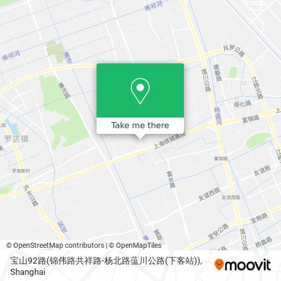 宝山92路(锦伟路共祥路-杨北路蕰川公路(下客站)) map