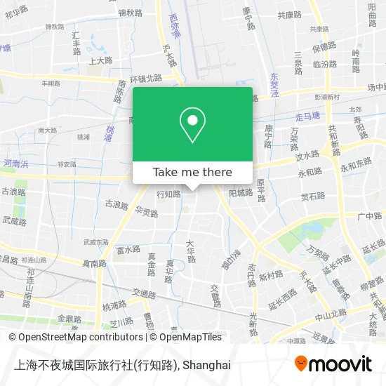 上海不夜城国际旅行社(行知路) map
