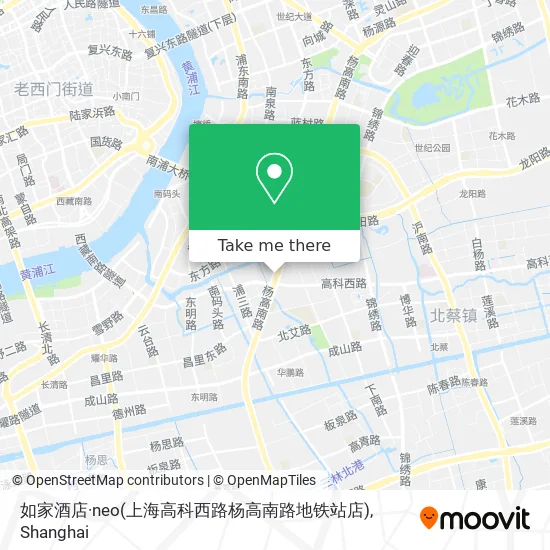 如家酒店·neo(上海高科西路杨高南路地铁站店) map