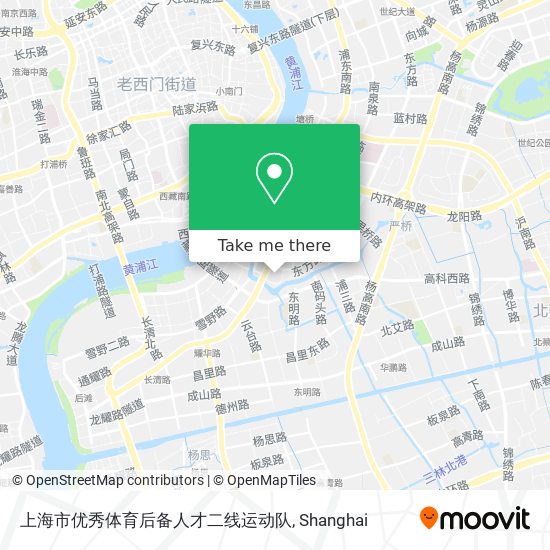 上海市优秀体育后备人才二线运动队 map