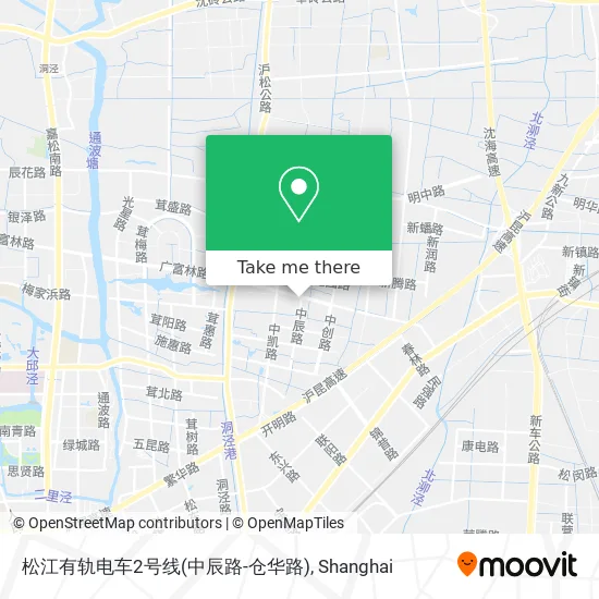 松江有轨电车2号线(中辰路-仓华路) map
