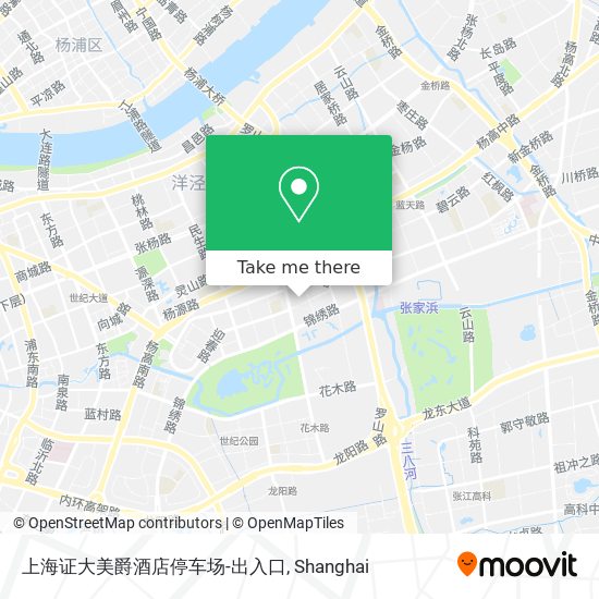 上海证大美爵酒店停车场-出入口 map