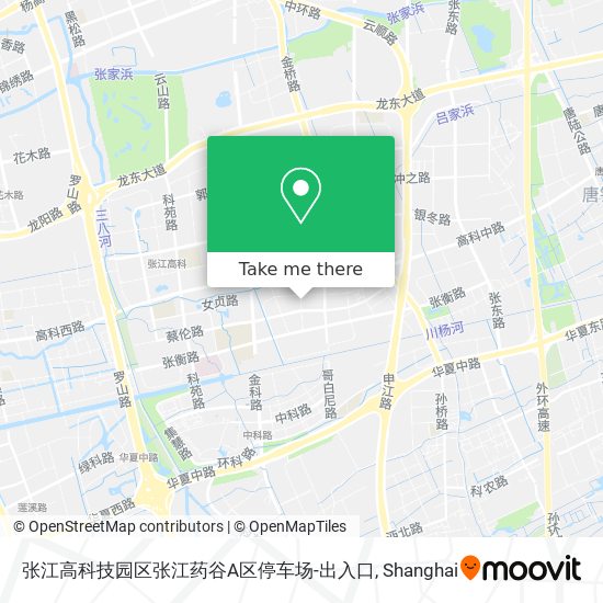 张江高科技园区张江药谷A区停车场-出入口 map