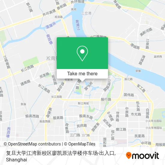 复旦大学江湾新校区廖凯原法学楼停车场-出入口 map
