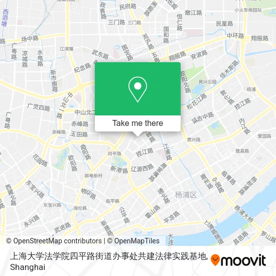 上海大学法学院四平路街道办事处共建法律实践基地 map
