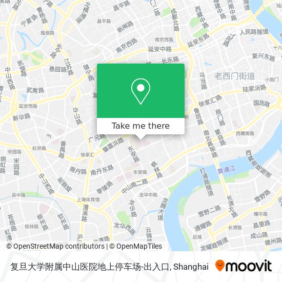 复旦大学附属中山医院地上停车场-出入口 map