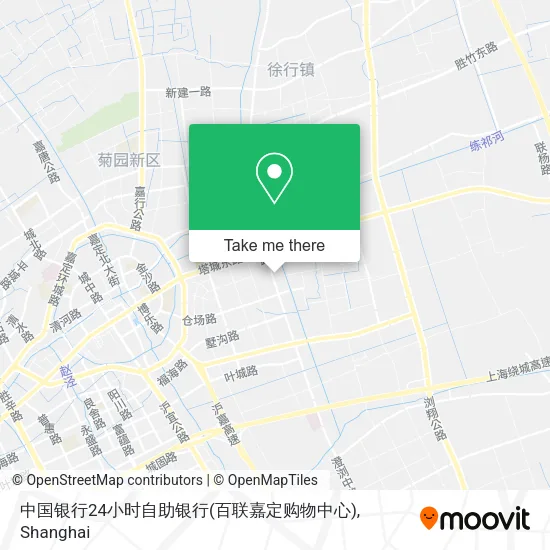 中国银行24小时自助银行(百联嘉定购物中心) map