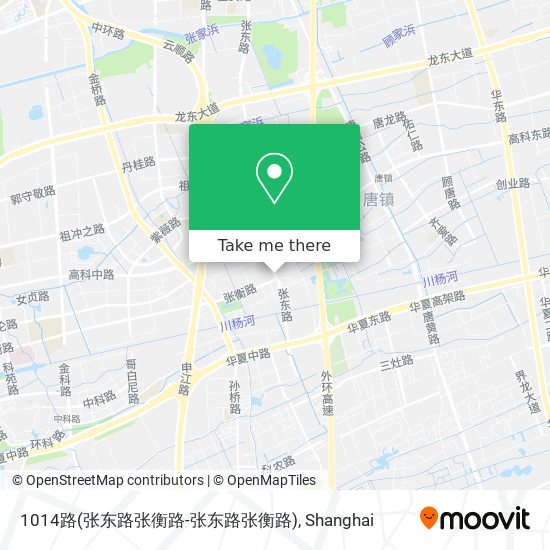 1014路(张东路张衡路-张东路张衡路) map
