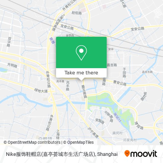 Nike服饰鞋帽店(嘉亭荟城市生活广场店) map