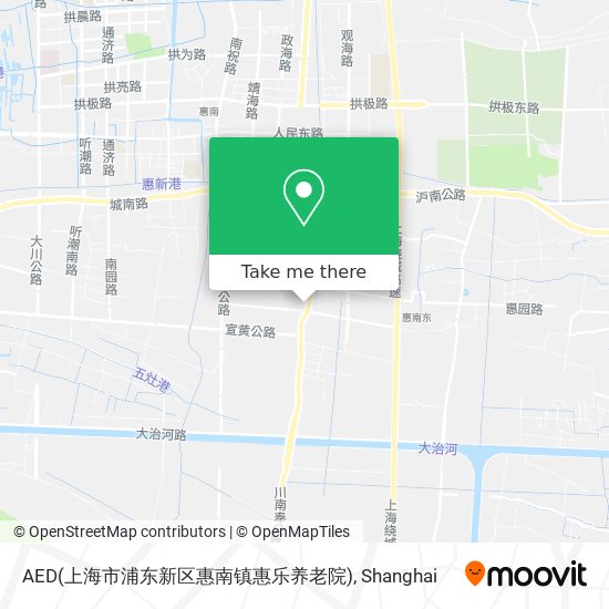 AED(上海市浦东新区惠南镇惠乐养老院) map