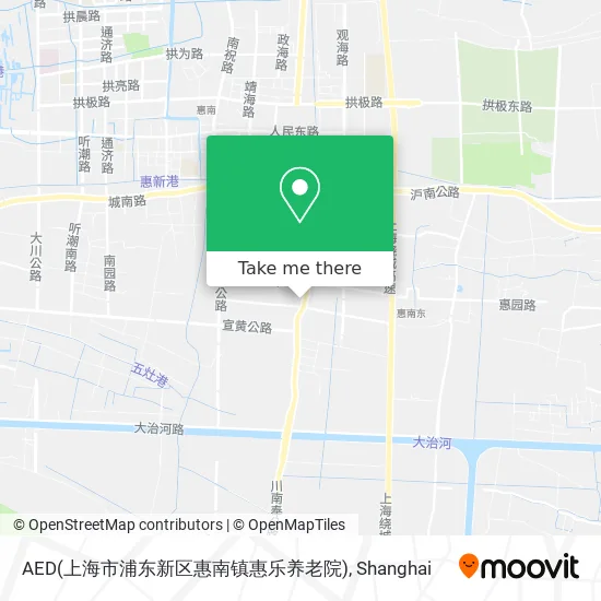 AED(上海市浦东新区惠南镇惠乐养老院) map