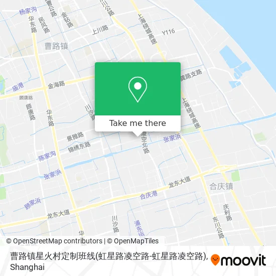 曹路镇星火村定制班线(虹星路凌空路-虹星路凌空路) map