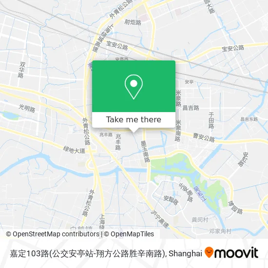 嘉定103路(公交安亭站-翔方公路胜辛南路) map