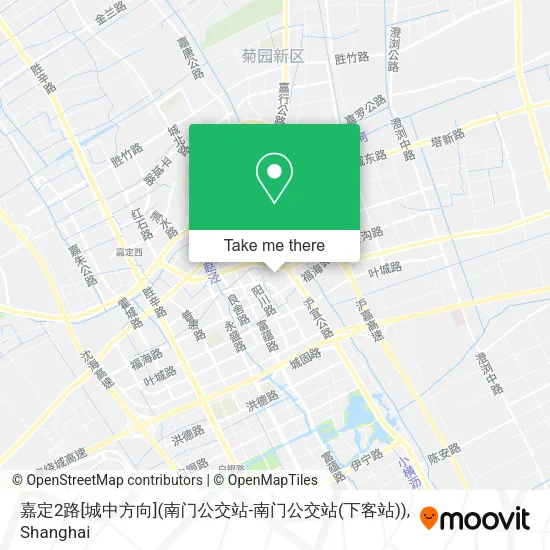 嘉定2路[城中方向](南门公交站-南门公交站(下客站)) map