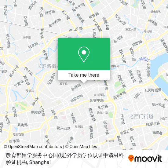 教育部留学服务中心国(境)外学历学位认证申请材料验证机构 map