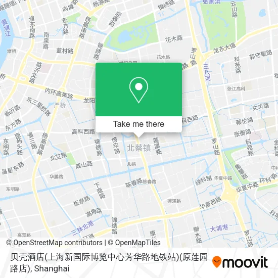 贝壳酒店(上海新国际博览中心芳华路地铁站)(原莲园路店) map