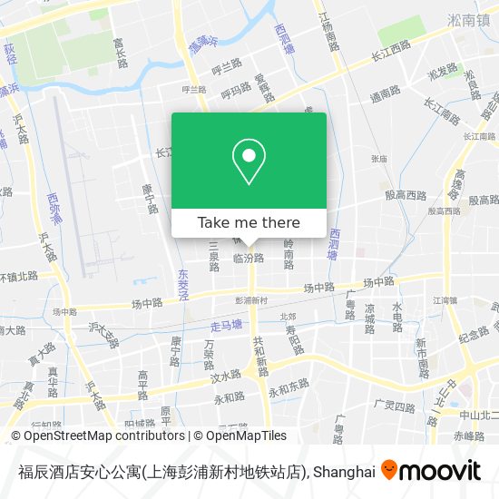 福辰酒店安心公寓(上海彭浦新村地铁站店) map
