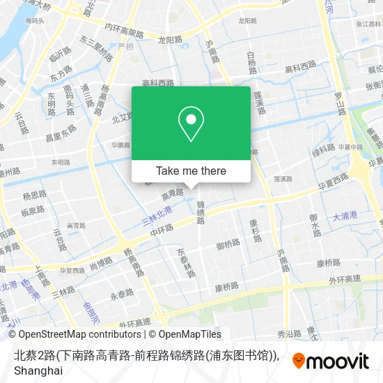 北蔡2路(下南路高青路-前程路锦绣路(浦东图书馆)) map