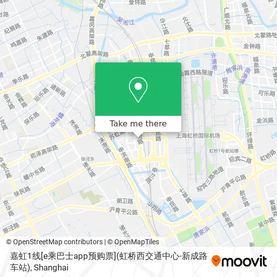 嘉虹1线[e乘巴士app预购票](虹桥西交通中心-新成路车站) map