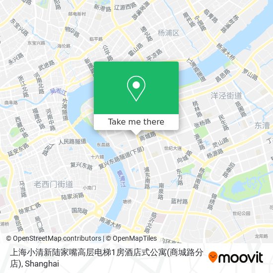 上海小清新陆家嘴高层电梯1房酒店式公寓(商城路分店) map