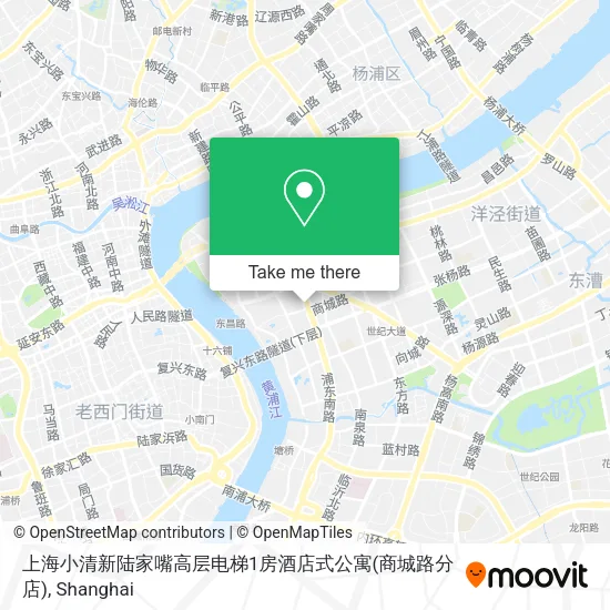 上海小清新陆家嘴高层电梯1房酒店式公寓(商城路分店) map