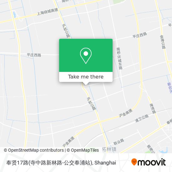 奉贤17路(寺中路新林路-公交奉浦站) map