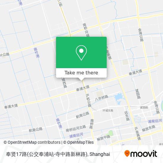 奉贤17路(公交奉浦站-寺中路新林路) map