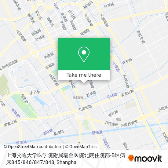 上海交通大学医学院附属瑞金医院北院住院部-B区病床845 / 846 / 847 / 848 map