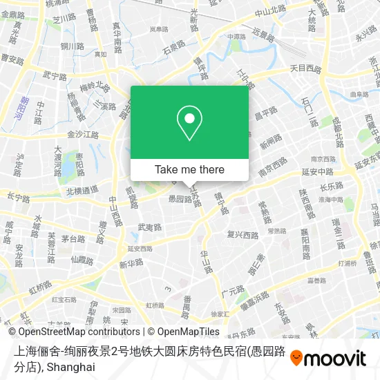 上海俪舍-绚丽夜景2号地铁大圆床房特色民宿(愚园路分店) map