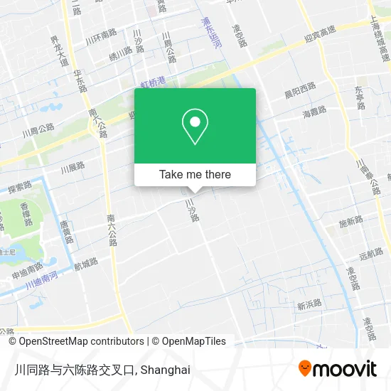 川同路与六陈路交叉口 map