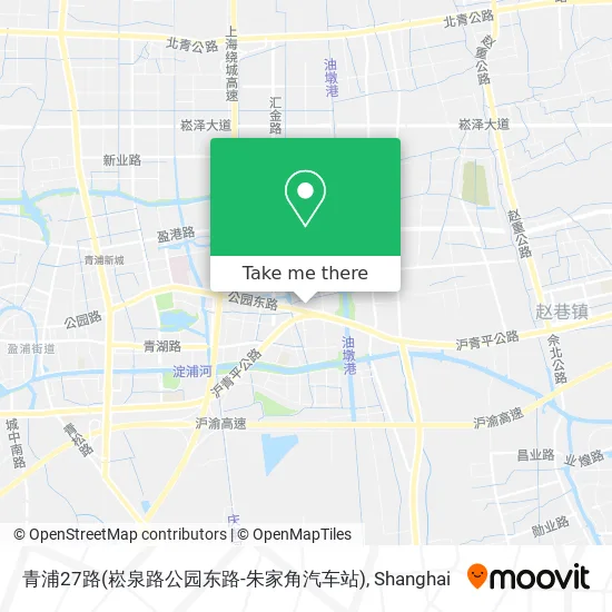 青浦27路(崧泉路公园东路-朱家角汽车站) map