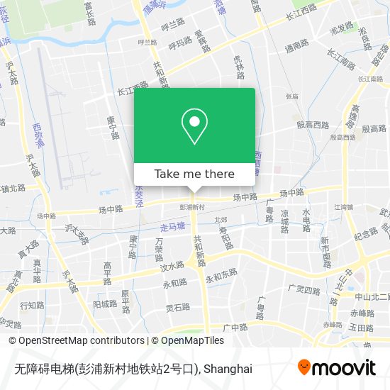 无障碍电梯(彭浦新村地铁站2号口) map